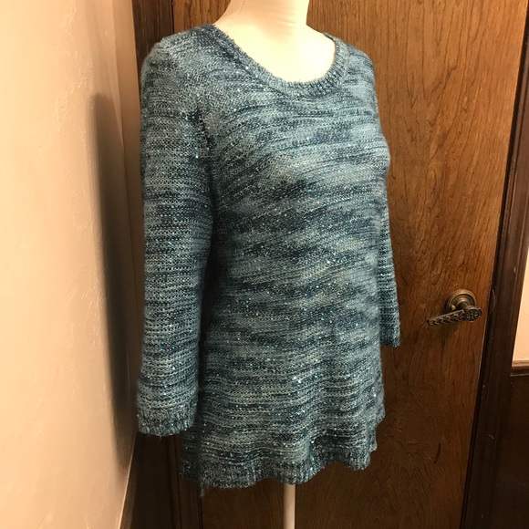 Brina & em Blue  Sweater with Sequins size L - Picture 3 of 8